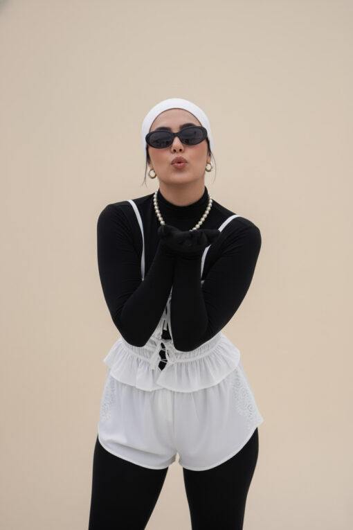 ست تاپ و شلوارک elva8 صدفی - Image 4