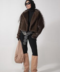 کت خز قهوه coffee