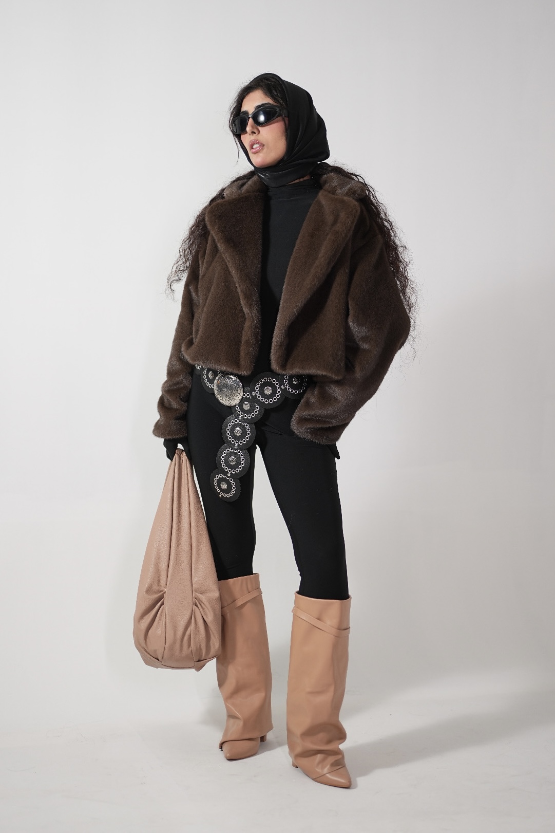 کت خز قهوه coffee