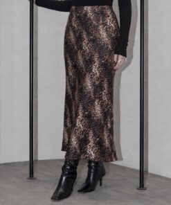 دامن ساتن اوریب پلنگی leopard silk